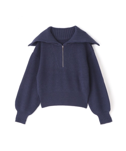 N.（N. Natural Beauty Basic）（エヌエヌナチュラルビューティーベーシック）の「◆ジップアップビックカラーニット（ニット/セーター・レディース・オフホワイト/ライトグリーン/ネイビー・MEDIUM）」の21枚目の写真