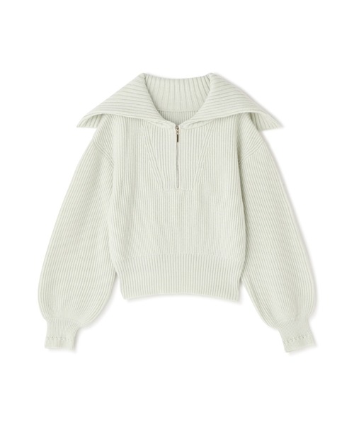 N.（N. Natural Beauty Basic）（エヌエヌナチュラルビューティーベーシック）の「◆ジップアップビックカラーニット（ニット/セーター・レディース・オフホワイト/ライトグリーン/ネイビー・MEDIUM）」の17枚目の写真