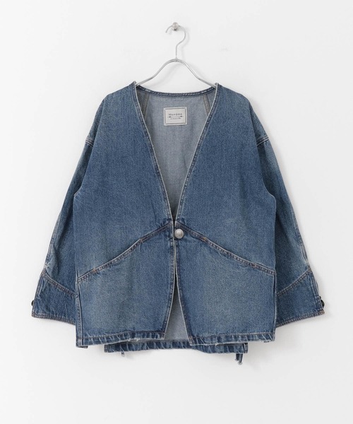 Moname（モナーム）の「Moname　HAORI（ノーカラージャケット・レディース・インディゴブルー・ONE）」の5枚目の写真