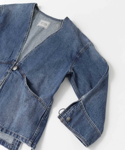 Moname（モナーム）の「Moname　HAORI（ノーカラージャケット・レディース・インディゴブルー・ONE）」の3枚目の写真