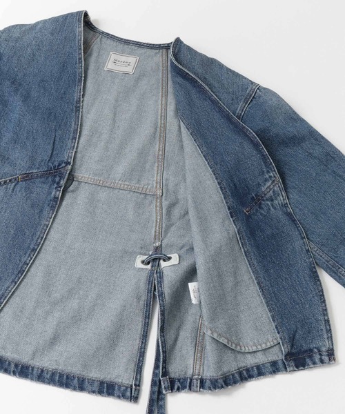 Moname（モナーム）の「Moname　HAORI（ノーカラージャケット・レディース・インディゴブルー・ONE）」の6枚目の写真