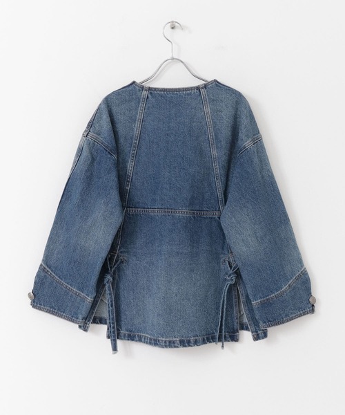 Moname（モナーム）の「Moname　HAORI（ノーカラージャケット・レディース・インディゴブルー・ONE）」の2枚目の写真
