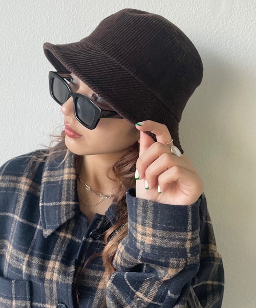 SHAGGIE（シャギー）の「コーデュロイバケットハット（ハット・レディース・ブラック/ブラウン・FREE）」の12枚目の写真