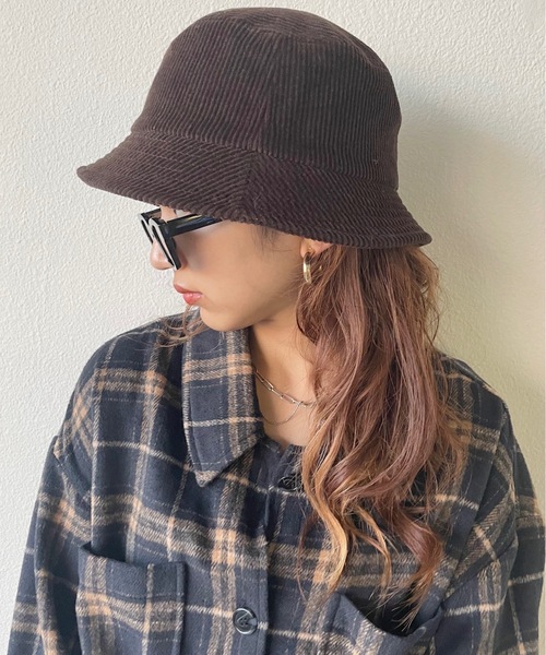 SHAGGIE（シャギー）の「コーデュロイバケットハット（ハット・レディース・ブラック/ブラウン・FREE）」の14枚目の写真