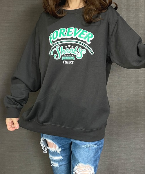 GGD（ジージーディー）の「あったか裏起毛プリントロゴトレーナー（スウェット・レディース・ブラック系1/ネイビー系/ブラック/レッド/グレー/グリーン系1/ネイビー/グレー系/ブラック系/グレー系1/ブラック系2/ブルー系/グリーン/グリーン系/ホワイト/ブルー/ブラック系3/レッド系/ブルー系1/ブルー系2/グレー系3/ブラック系4/グレー系2/グリーン系2/ブルー系5/レッド系1/レッド系2/ブルー系3/ブルー系4/グリーン系3/ブラック系5/ブラック系6/ブラック系7/グレー系4/グレー系5/グレー系6・L/LL/M）」の6枚目の写真