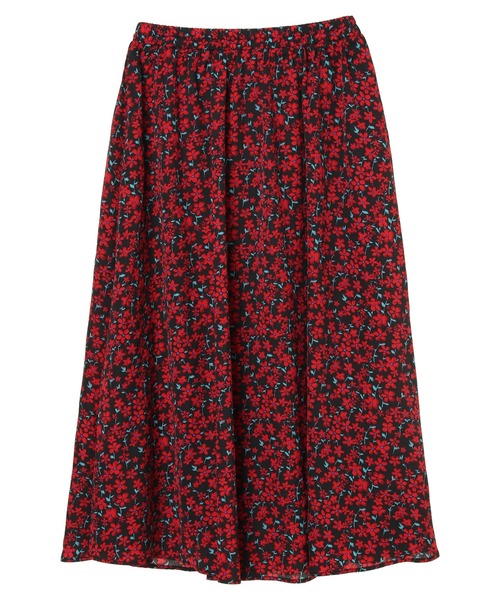 Editt by YECCA VECCA（エディットバイイェッカヴェッカ）の「ヴィンテージフラワー柄スカート＊（スカート・レディース・レッド/ブルー・FREE）」の10枚目の写真