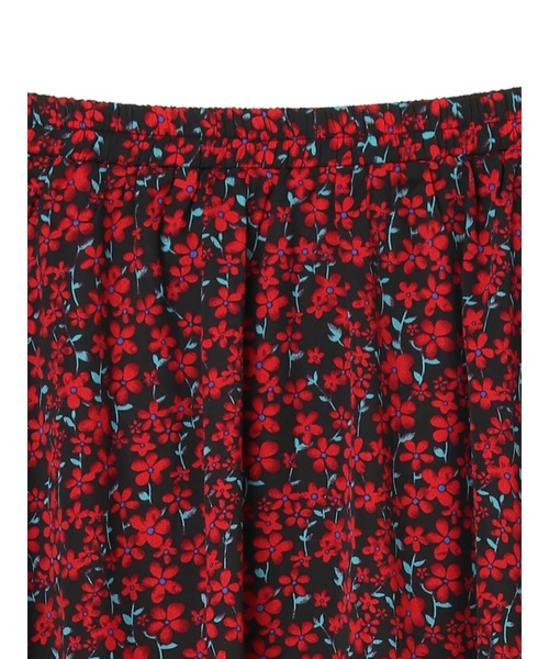 Editt by YECCA VECCA（エディットバイイェッカヴェッカ）の「ヴィンテージフラワー柄スカート＊（スカート・レディース・レッド/ブルー・FREE）」の6枚目の写真