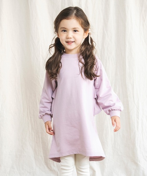 BRANSHES（ブランシェス）の「【WEB限定】バック2段フリル長袖ワンピース（ワンピース・キッズ・チャコールグレー/ピンク/ライトグリーン・120/140/130/150/110/100）」の15枚目の写真