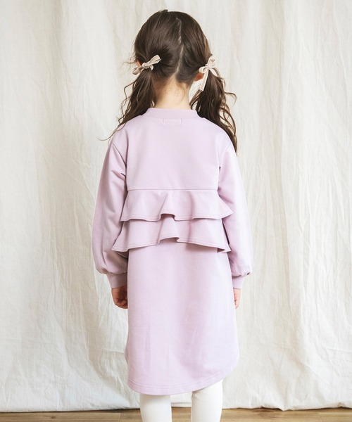 BRANSHES（ブランシェス）の「【WEB限定】バック2段フリル長袖ワンピース（ワンピース・キッズ・チャコールグレー/ピンク/ライトグリーン・120/140/130/150/110/100）」の21枚目の写真