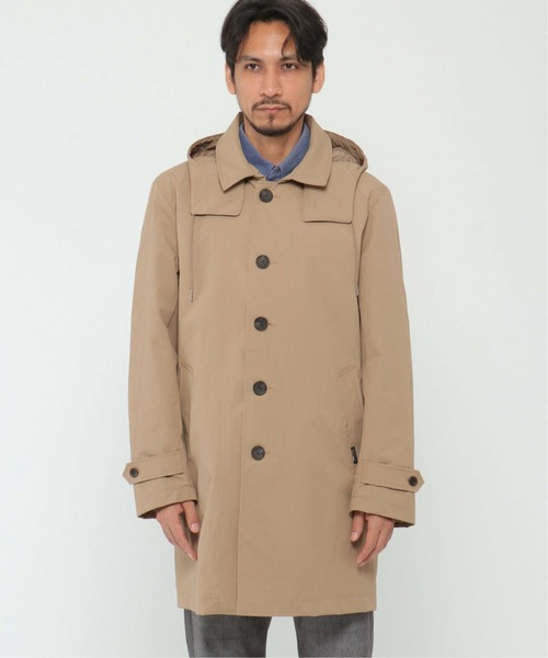 ikka(イッカ)の「CORDURA(R) フードステンコート(トレンチコート・メンズ・ブラック/ベージュ・XL/M/L/S)」の14枚目の写真