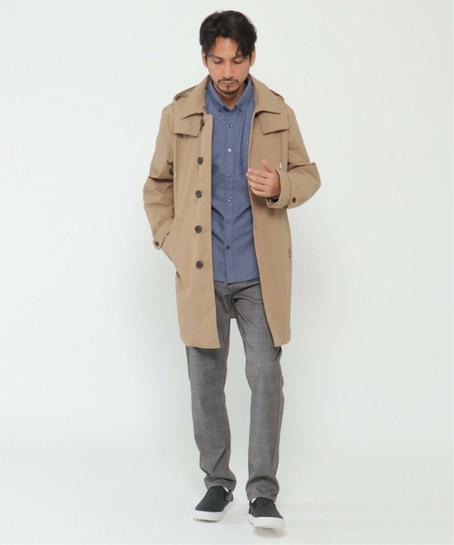 ikka(イッカ)の「CORDURA(R) フードステンコート(トレンチコート・メンズ・ブラック/ベージュ・XL/M/L/S)」の22枚目の写真