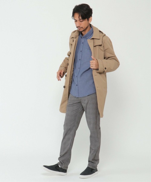 ikka(イッカ)の「CORDURA(R) フードステンコート(トレンチコート・メンズ・ブラック/ベージュ・XL/M/L/S)」の16枚目の写真