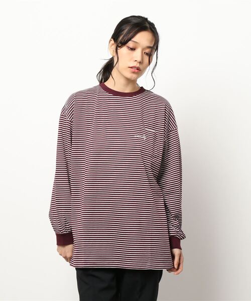 ehka sopo（エヘカソポ）の「無地／ボーダーポケット刺繍ロンT（Tシャツ/カットソー・レディース・ブラウン/オフホワイト/グリーン/キナリ・ﾌﾘ-）」の10枚目の写真