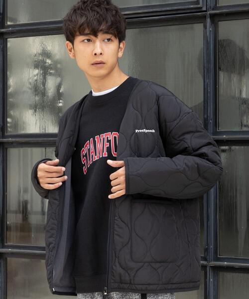 coen（コーエン）の「FreeSpeech(フリースピーチ)別注リバーシブルジップVネックカーディガン（カーディガン/ボレロ・メンズ・ブラック/オリーブ・SMALL/MEDIUM/LARGE/X-LARGE）」の2枚目の写真