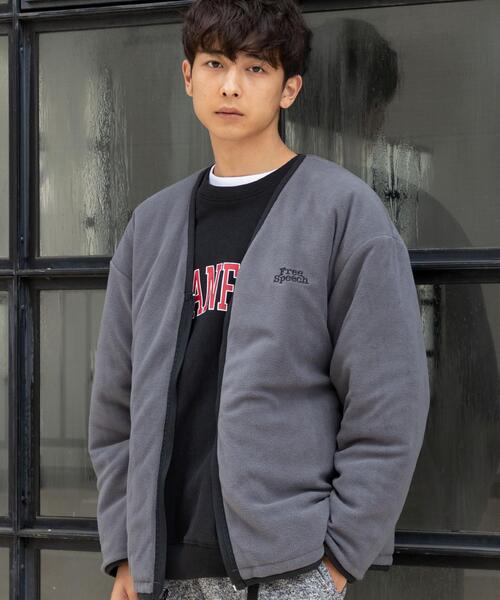 coen（コーエン）の「FreeSpeech(フリースピーチ)別注リバーシブルジップVネックカーディガン（カーディガン/ボレロ・メンズ・ブラック/オリーブ・SMALL/MEDIUM/LARGE/X-LARGE）」の6枚目の写真