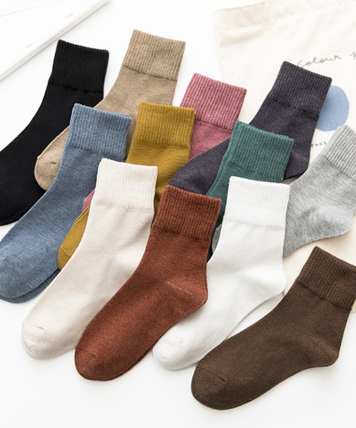 「kakko」（カッコ）の「レディース カラーリブソックス靴下（ソックス/靴下・レディース・ブラック/ホワイト/グレー/ライトブラウン/ダークブラウン/ブラウン/ピンク/イエロー/ブルー/ベージュ/ダークパープル/グリーン・FREE）」の16枚目の写真