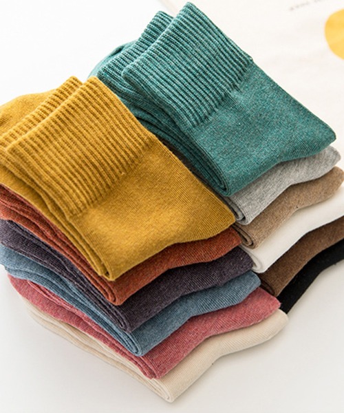 「kakko」（カッコ）の「レディース カラーリブソックス靴下（ソックス/靴下・レディース・ブラック/ホワイト/グレー/ライトブラウン/ダークブラウン/ブラウン/ピンク/イエロー/ブルー/ベージュ/ダークパープル/グリーン・FREE）」の17枚目の写真