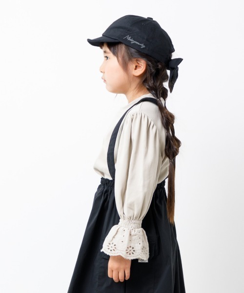MAKE YOUR DAY(メイクユアデイ)の「袖レース無地長袖Tシャツ■80~140cm(Tシャツ/カットソー・キッズ・オフホワイト/チャコールグレー/ベージュ・90/80/110/100/130/140/120)」の6枚目の写真