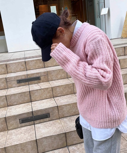 CANAL JEAN(キャナルジーン)の「via j(ヴィアジェイ) アルパカ混あぜクルーネックニット(ニット/セーター・レディース・ホワイト/ブラウン/ピンク・ONE SIZE)」の15枚目の写真