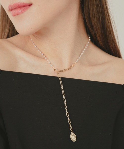 COLOR TOKYO ACCESSORIES(カラートウキョウアクセサリー)の「パール+チェーンコインロザリオネックレス(ネックレス・レディース・Silver/GOLD ・FREE)」の4枚目の写真