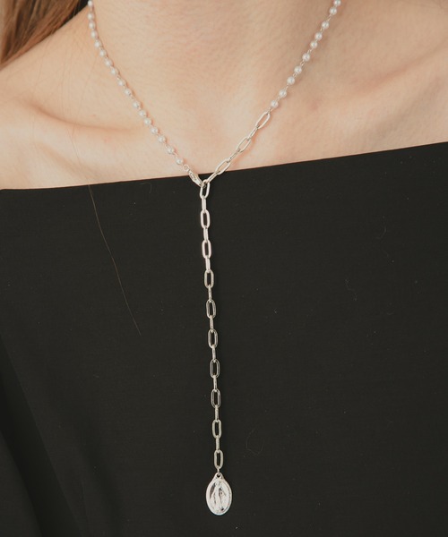 COLOR TOKYO ACCESSORIES(カラートウキョウアクセサリー)の「パール+チェーンコインロザリオネックレス(ネックレス・レディース・Silver/GOLD ・FREE)」の7枚目の写真