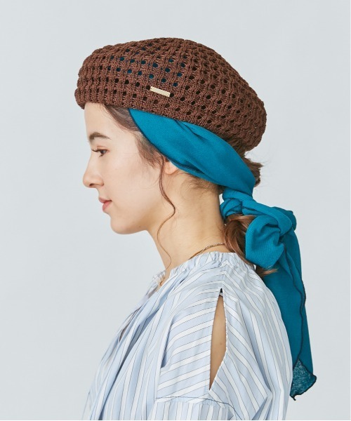 kaorinomori（カオリノモリ）の「カオリノモリ　コルベールベレー（ハンチング/ベレー帽・レディース・ホワイト/ブラック/ブラウン/ライトオレンジ系/グリーン・M/57.5cm）」の15枚目の写真