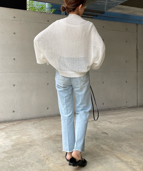 DouDou（ドゥドゥ）の「袖異素材フリルプルオーバー（Tシャツ/カットソー・レディース・オフホワイト/ライトグレー/ブラック・FREE）」の20枚目の写真