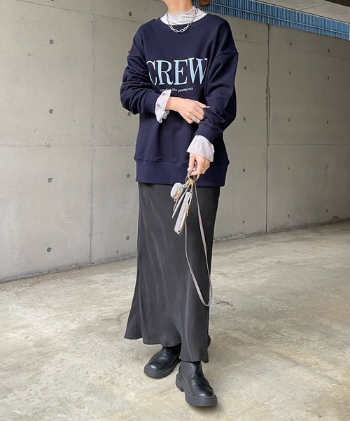 DouDou（ドゥドゥ）の「袖異素材フリルプルオーバー（Tシャツ/カットソー・レディース・オフホワイト/ライトグレー/ブラック・FREE）」の8枚目の写真