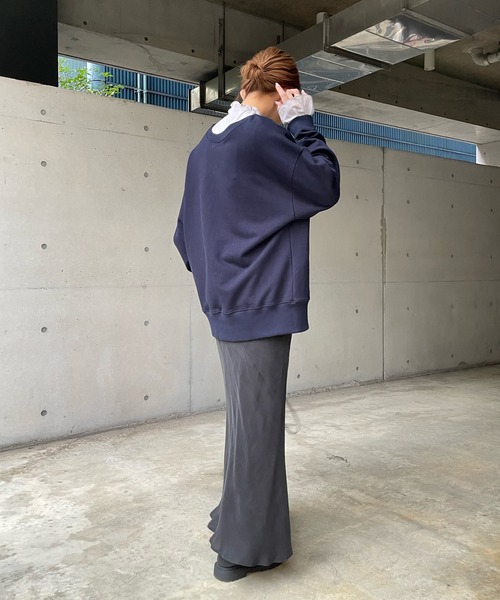 DouDou（ドゥドゥ）の「袖異素材フリルプルオーバー（Tシャツ/カットソー・レディース・オフホワイト/ライトグレー/ブラック・FREE）」の10枚目の写真