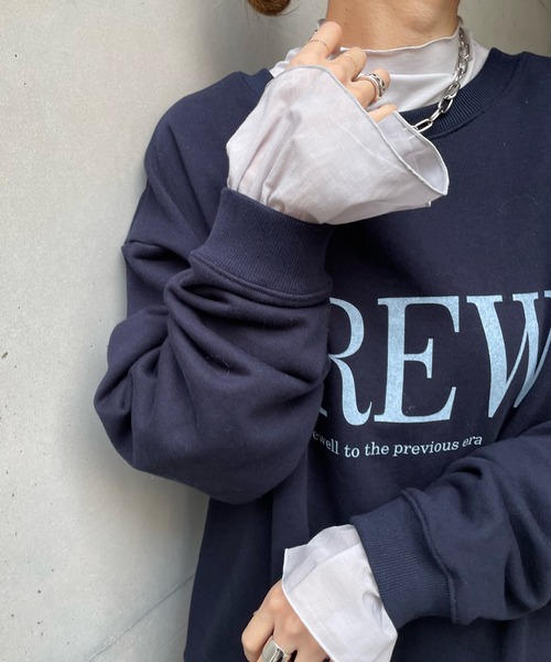 DouDou（ドゥドゥ）の「袖異素材フリルプルオーバー（Tシャツ/カットソー・レディース・オフホワイト/ライトグレー/ブラック・FREE）」の15枚目の写真