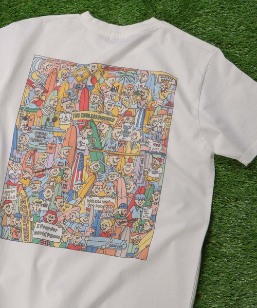 The Endless Summer（エンドレスサマー）の「TES ALL STAR T-SHIRT / Tシャツ（Tシャツ/カットソー・メンズ・ホワイト/サーモンピンク/サックスブルー・LARGE/MEDIUM/X-LARGE/SMALL）」の2枚目の写真