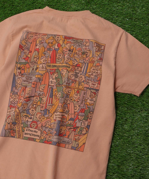 The Endless Summer（エンドレスサマー）の「TES ALL STAR T-SHIRT / Tシャツ（Tシャツ/カットソー・メンズ・ホワイト/サーモンピンク/サックスブルー・LARGE/MEDIUM/X-LARGE/SMALL）」の3枚目の写真
