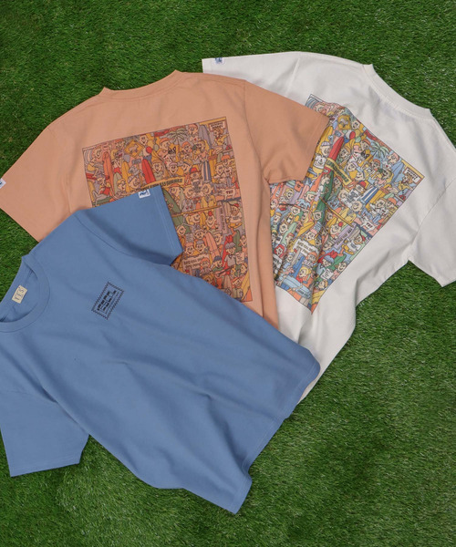 The Endless Summer（エンドレスサマー）の「TES ALL STAR T-SHIRT / Tシャツ（Tシャツ/カットソー・メンズ・ホワイト/サーモンピンク/サックスブルー・LARGE/MEDIUM/X-LARGE/SMALL）」の4枚目の写真