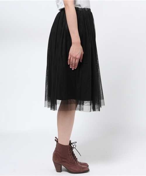 CIAOPANIC（チャオパニック）の「【Ciaopanic】チュールスカート（スカート・レディース・ホワイト/ブラック・FREE）」の4枚目の写真