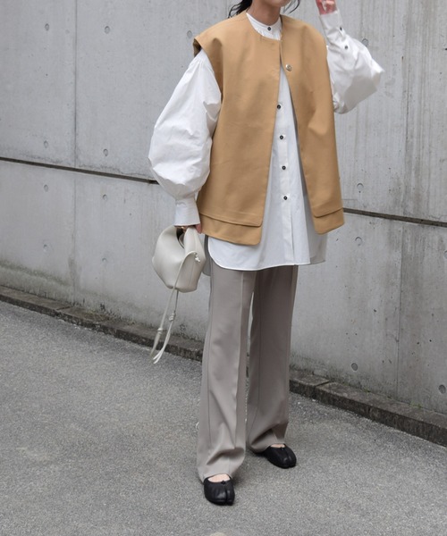 Marient（マリエント）の「ダブルヘムカラーレスジレ（ベスト・レディース・ブラック/ベージュ・FREE）」の4枚目の写真