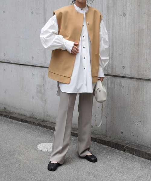 Marient（マリエント）の「ダブルヘムカラーレスジレ（ベスト・レディース・ブラック/ベージュ・FREE）」の5枚目の写真