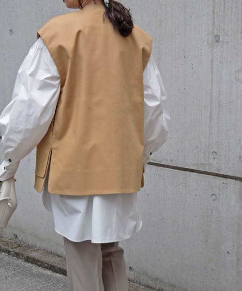 Marient（マリエント）の「ダブルヘムカラーレスジレ（ベスト・レディース・ブラック/ベージュ・FREE）」の8枚目の写真