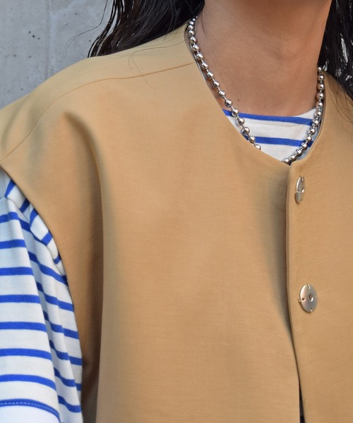 Marient（マリエント）の「ダブルヘムカラーレスジレ（ベスト・レディース・ブラック/ベージュ・FREE）」の10枚目の写真