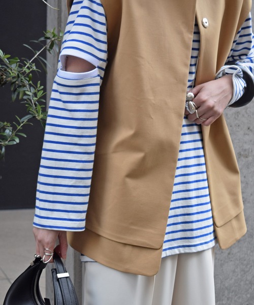 Marient（マリエント）の「ダブルヘムカラーレスジレ（ベスト・レディース・ブラック/ベージュ・FREE）」の11枚目の写真