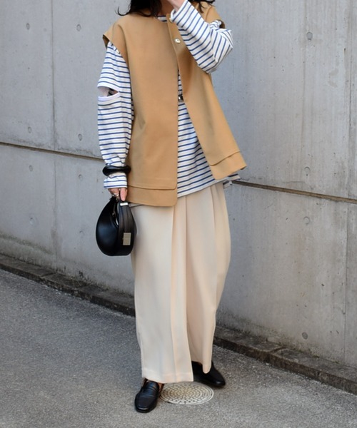 Marient（マリエント）の「ダブルヘムカラーレスジレ（ベスト・レディース・ブラック/ベージュ・FREE）」の12枚目の写真