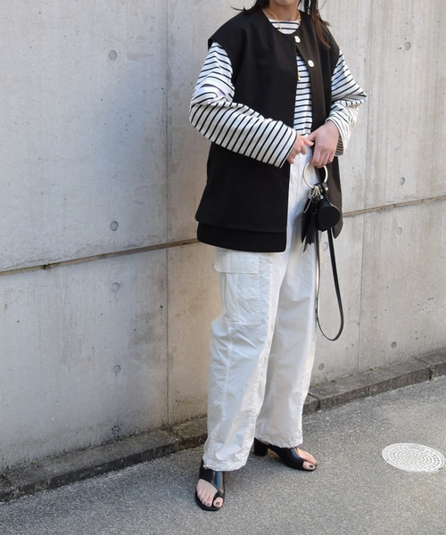 Marient（マリエント）の「ダブルヘムカラーレスジレ（ベスト・レディース・ブラック/ベージュ・FREE）」の21枚目の写真