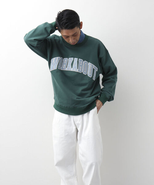 NOLLEY'S goodman（ノーリーズグッドマン）の「【WORK ABOUT/ワークアバウト】 COLLEGE SWEAT カレッジスウェット カレッジロゴ（スウェット・メンズ・ライトグレー/ダークグリーン/オフホワイト・MEDIUM/LARGE）」の5枚目の写真