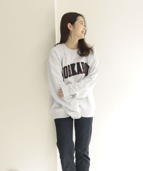 NOLLEY'S goodman（ノーリーズグッドマン）の「【WORK ABOUT/ワークアバウト】 COLLEGE SWEAT カレッジスウェット カレッジロゴ（スウェット・メンズ・ライトグレー/ダークグリーン/オフホワイト・MEDIUM/LARGE）」の8枚目の写真