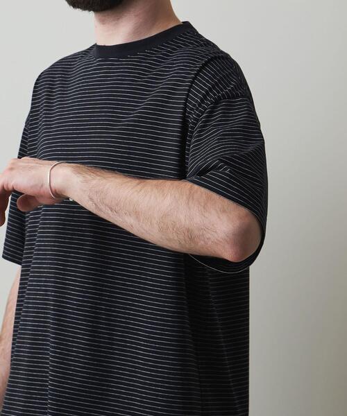 Steven Alan（スティーブンアラン）の「＜Steven Alan＞ SIRO BORDER SHORT SLEEVE TEE-LOOSE/Tシャツ（Tシャツ/カットソー・メンズ・ホワイト/ネイビー・S/M/L/XL）」の6枚目の写真