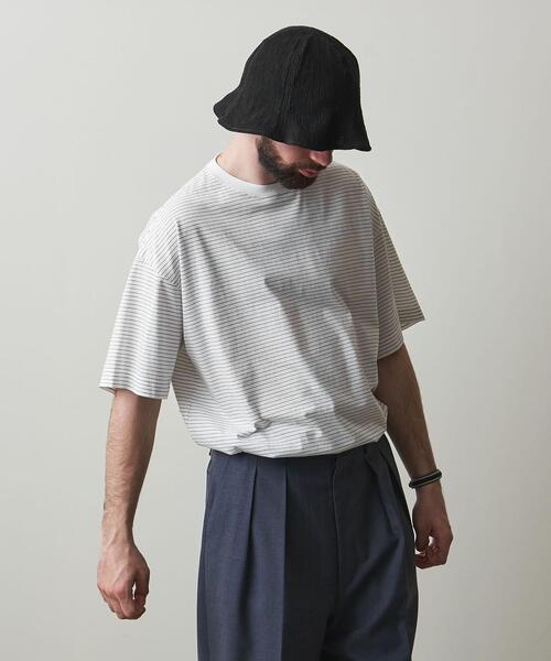Steven Alan（スティーブンアラン）の「＜Steven Alan＞ SIRO BORDER SHORT SLEEVE TEE-LOOSE/Tシャツ（Tシャツ/カットソー・メンズ・ホワイト/ネイビー・S/M/L/XL）」の7枚目の写真