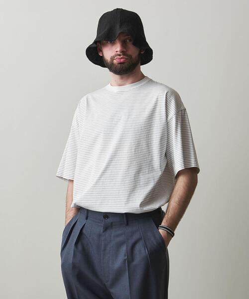 Steven Alan（スティーブンアラン）の「＜Steven Alan＞ SIRO BORDER SHORT SLEEVE TEE-LOOSE/Tシャツ（Tシャツ/カットソー・メンズ・ホワイト/ネイビー・S/M/L/XL）」の13枚目の写真
