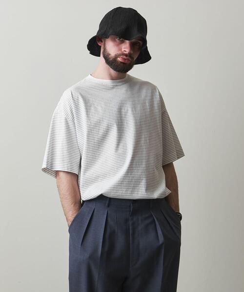 Steven Alan（スティーブンアラン）の「＜Steven Alan＞ SIRO BORDER SHORT SLEEVE TEE-LOOSE/Tシャツ（Tシャツ/カットソー・メンズ・ホワイト/ネイビー・S/M/L/XL）」の19枚目の写真