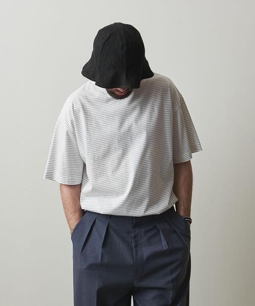 Steven Alan（スティーブンアラン）の「＜Steven Alan＞ SIRO BORDER SHORT SLEEVE TEE-LOOSE/Tシャツ（Tシャツ/カットソー・メンズ・ホワイト/ネイビー・S/M/L/XL）」の22枚目の写真