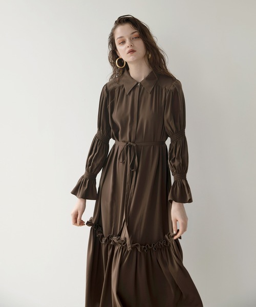 MIELI INVARIANT（ミエリインヴァリアント）の「Candy Sleeve Shirt Dress（ワンピース・レディース・ブラウン/ブラック・FREE）」の20枚目の写真