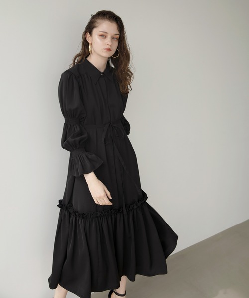 MIELI INVARIANT（ミエリインヴァリアント）の「Candy Sleeve Shirt Dress（ワンピース・レディース・ブラウン/ブラック・FREE）」の21枚目の写真